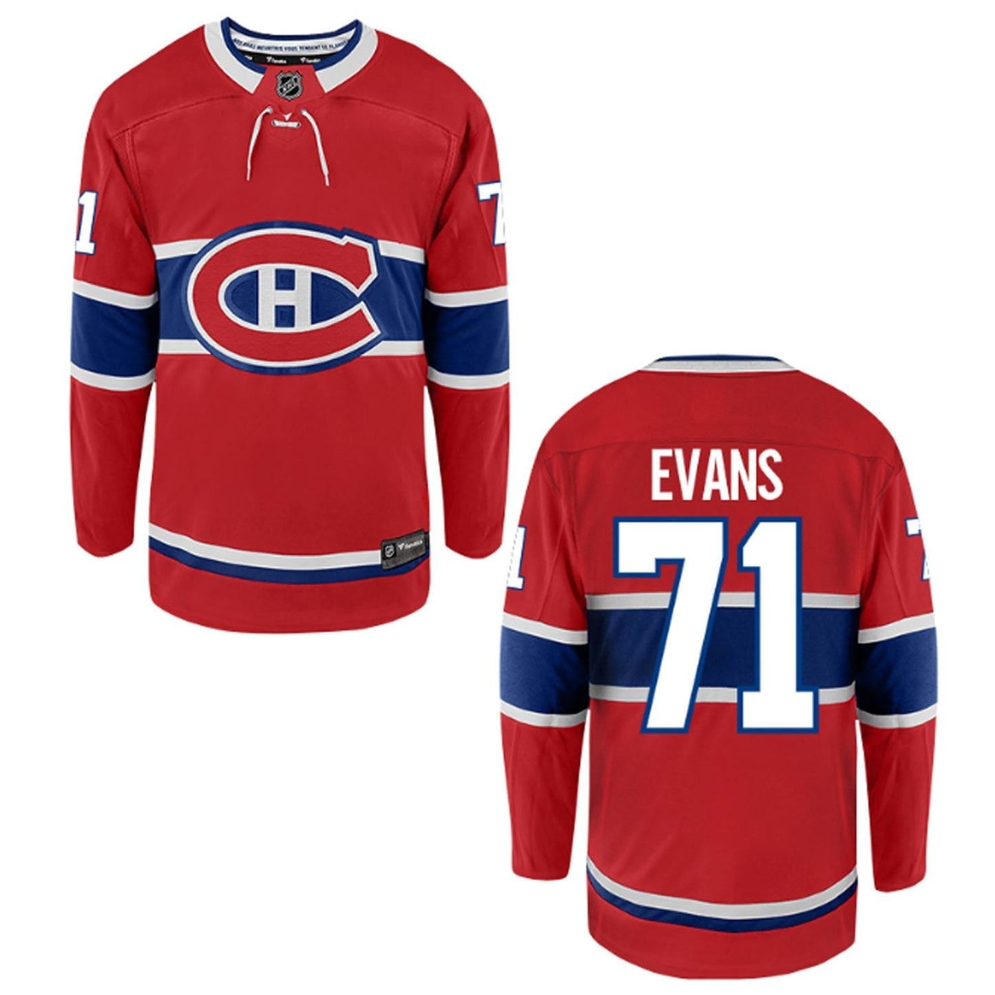 Hockey Jake Evans Montreal Canadiens 71 Jersey