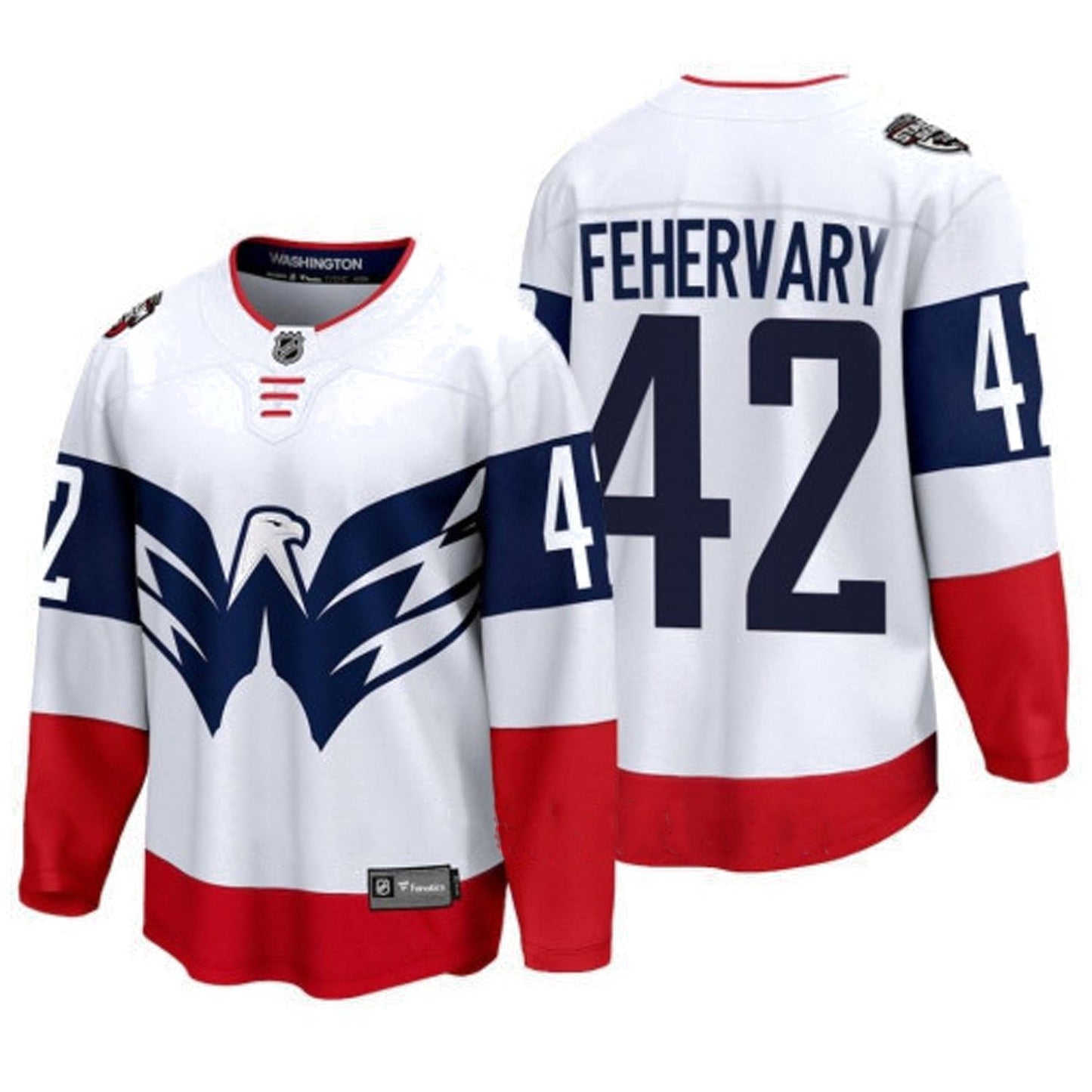 Hockey Martin Fehervary Washington Capitals 42 Jersey