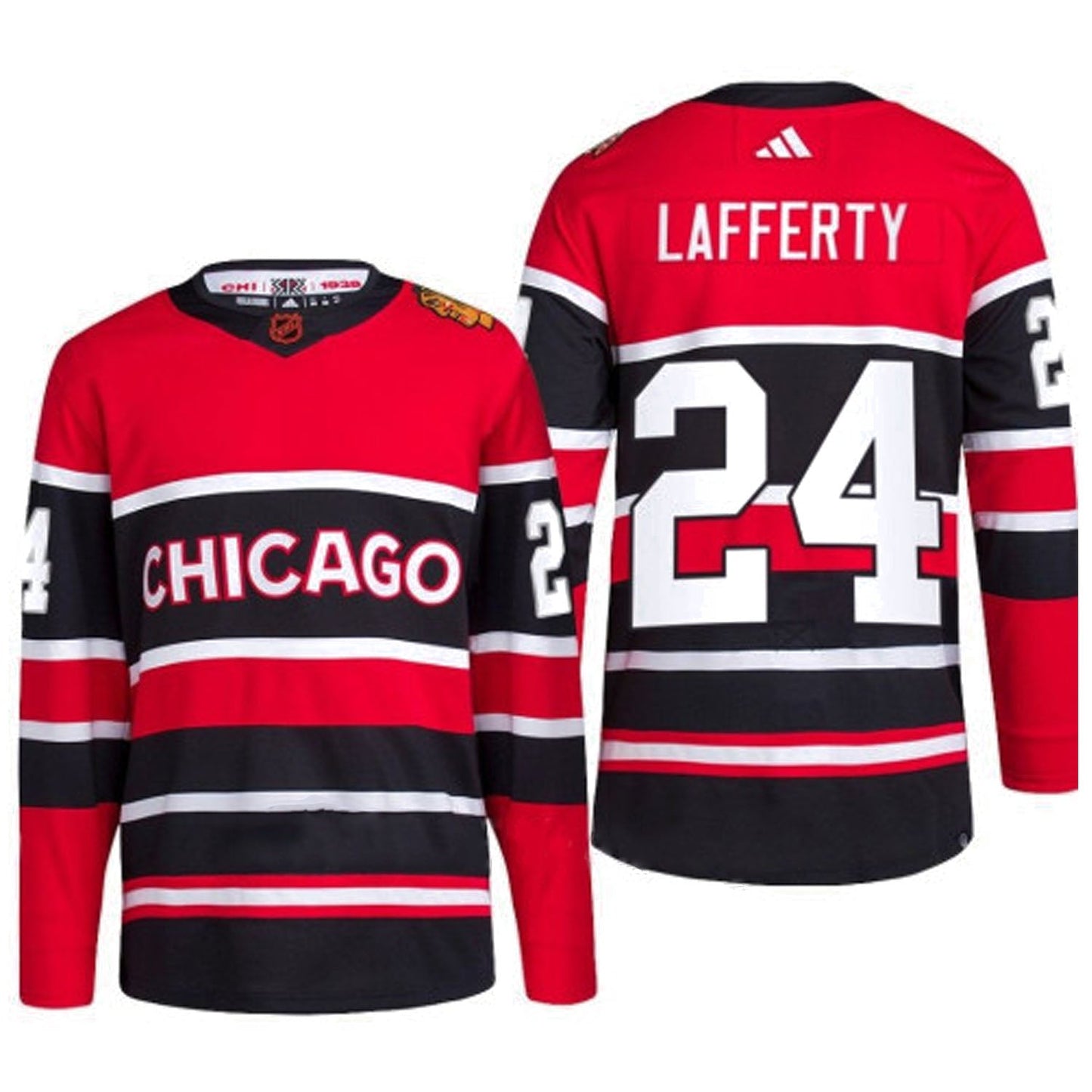 Hockey Sam Lafferty Chicago Blackhawks 24 Jersey