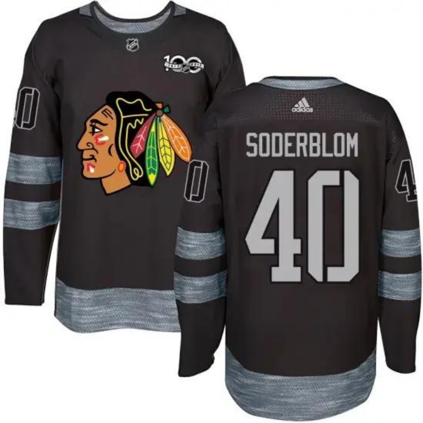 Hockey Arvid Soderblom Chicago Blackhawks 40 Jersey