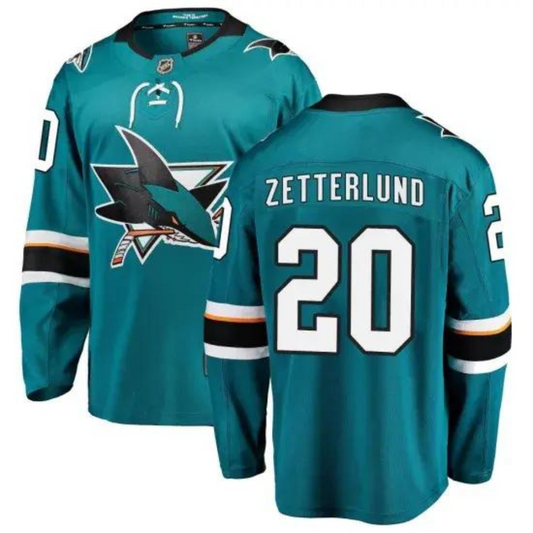 Hockey Fabian Zetterlund San Jose Sharks 20 Jersey