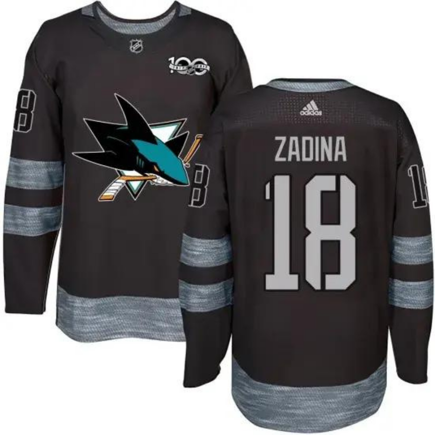 Hockey Filip Zadina San Jose Sharks 18 Jersey