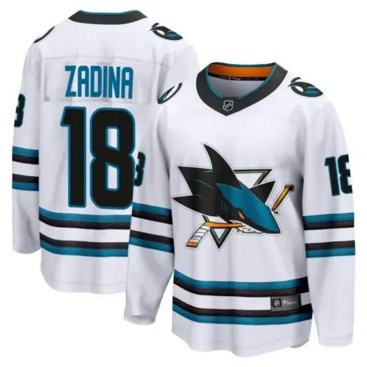Hockey Filip Zadina San Jose Sharks 18 Jersey