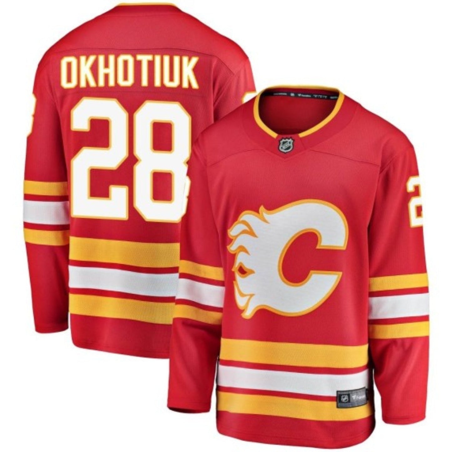 Hockey Nikita Okhotiuk Calgary Flames 28 Jersey