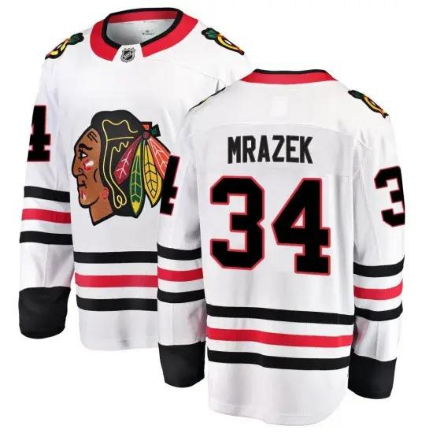 Hockey Petr Mrazek Chicago Blackhawks 34 Jersey