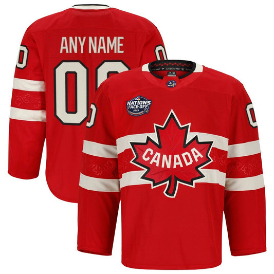 Canada 2025 4 Nations Face-Off Pro Custom Hockey Jersey – Red