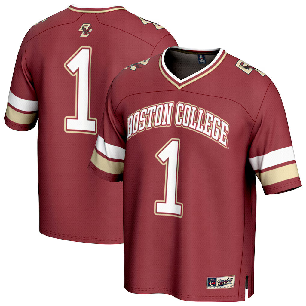 #1 Boston College Eagles GameDay Greats Lightweight Collegiate Football Fashion Jersey - Maroon -