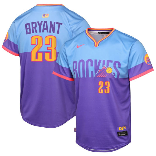 Kris Bryant Colorado Rockies Youth 2025-26 City Connect Limited Player Jersey - Purple/Light Blue