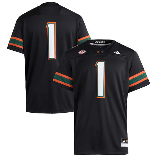 #1 Miami Hurricanes Premier Jersey - Black -