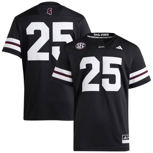 #25 Mississippi State Bulldogs Premier Strategy Jersey - Black -