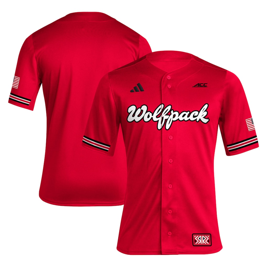 NC State Wolfpack Reverse Retro Baseball Jersey - Red -
