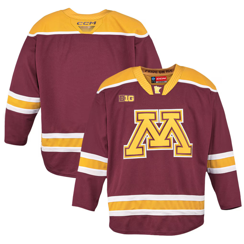 Minnesota Golden Gophers CCM Home Hockey Jersey – Maroon -