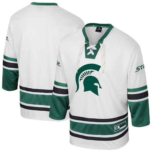 Michigan State Spartans Colosseum Puck Proud Fashion Hockey Jersey - Cream -