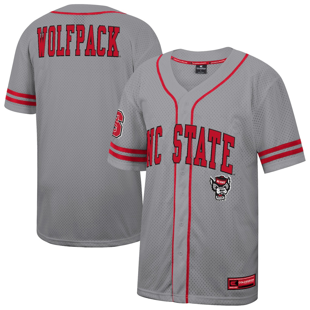 NC State Wolfpack Colosseum Free Spirited Baseball Jersey - Gray -