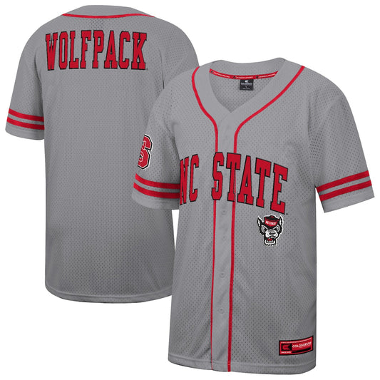 NC State Wolfpack Colosseum Free Spirited Baseball Jersey - Gray -