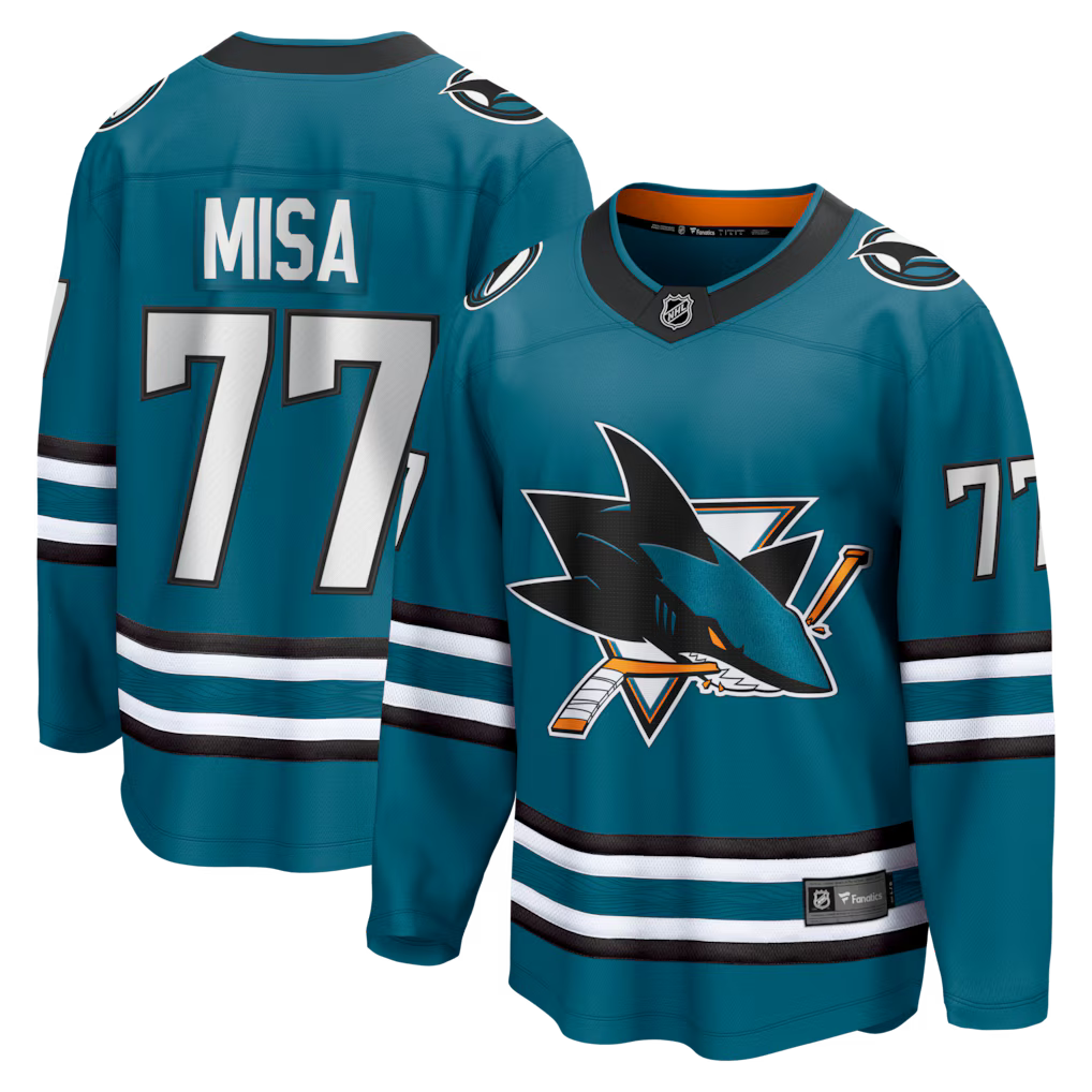 Michael Misa San Jose Sharks Breakaway Jersey - Teal