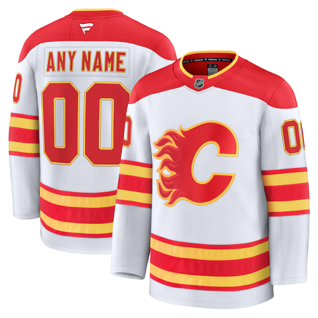 Calgary Flames Away Premium Custom Jersey - White