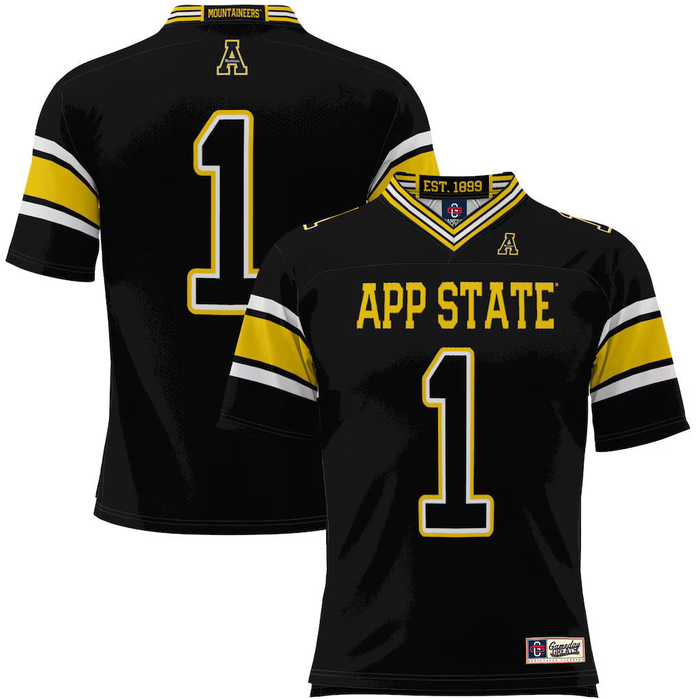 #1 Appalachian State Mountaineers GameDay Greats Endzone Football Jersey - Black -