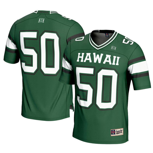#1 Hawaii Rainbow Warriors GameDay Greats Football Jersey - Green -