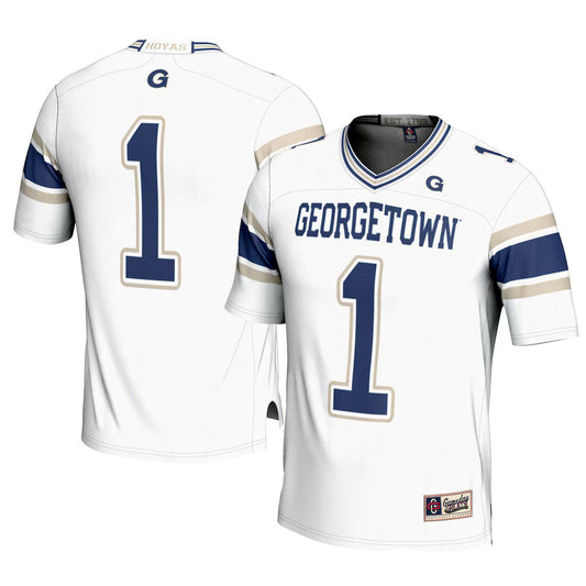 #1 Georgetown Hoyas GameDay Greats Football Jersey - White -