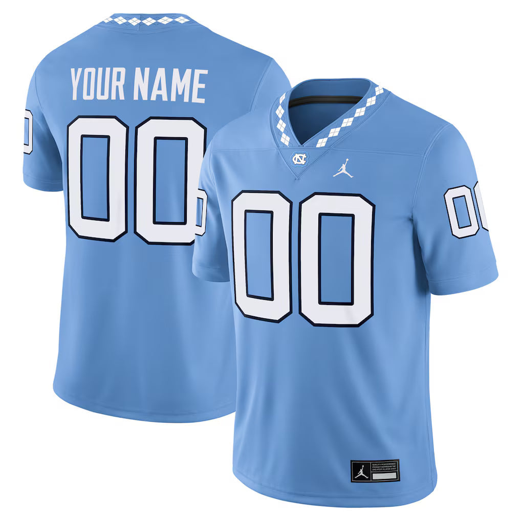 North Carolina Tar Heels Custom Game Jersey - Carolina Blue -
