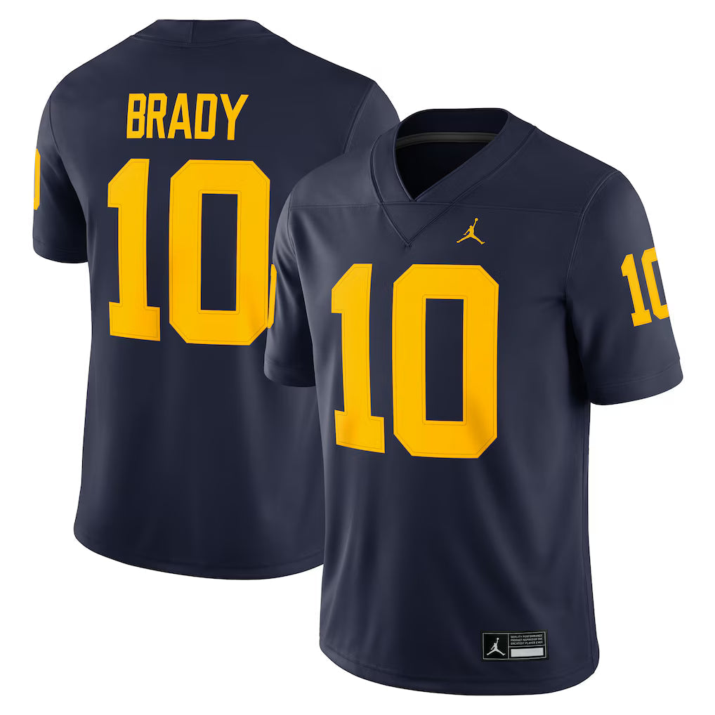 Tom Brady Michigan Wolverines Jordan Brand Game Jersey - Navy -