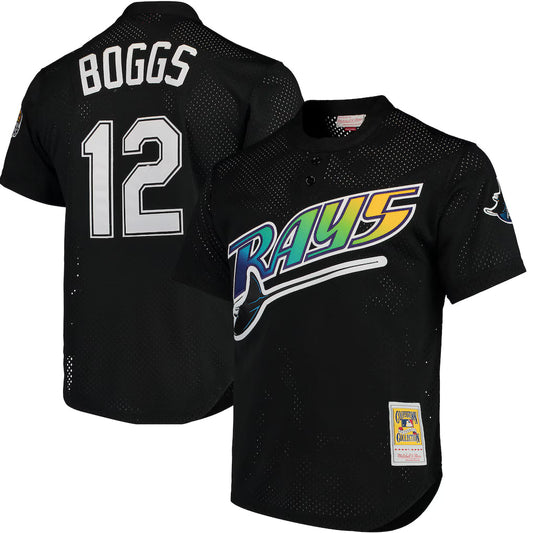 Wade Boggs Tampa Bay Rays Mitchell & Ness Cooperstown Collection Mesh Batting Practice Jersey - Black
