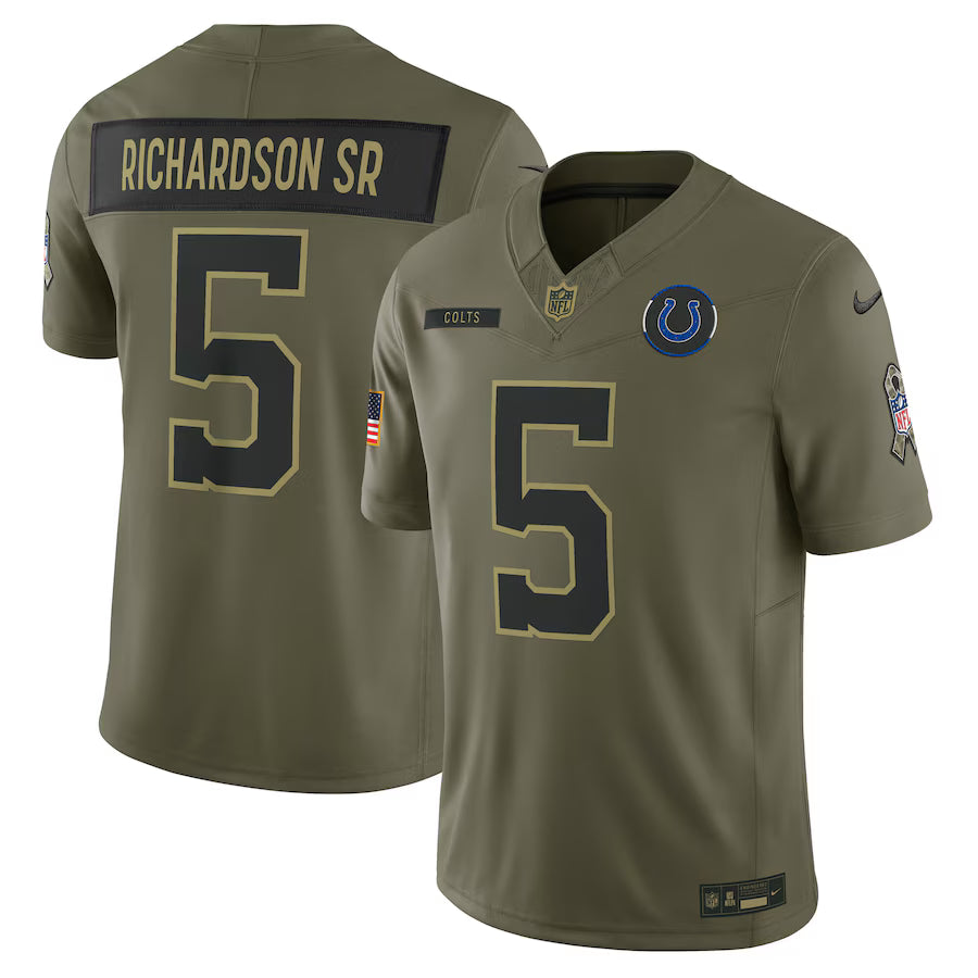 Anthony Richardson Sr. Indianapolis Colts 2025 Salute to Service Limited Jersey - Olive -