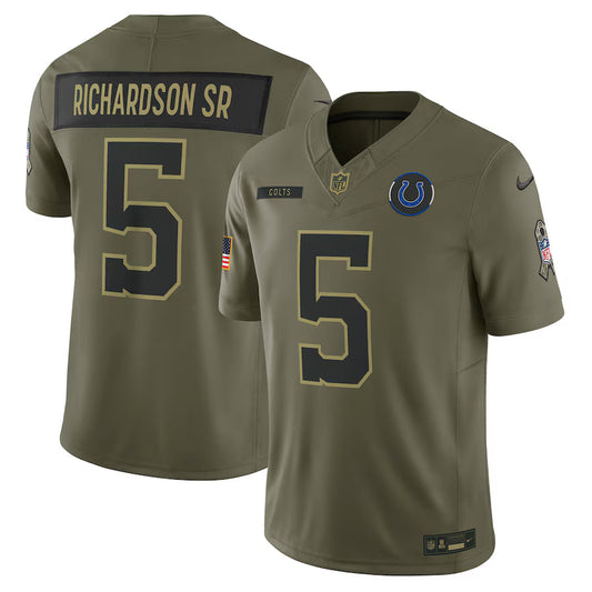 Anthony Richardson Sr. Indianapolis Colts 2025 Salute to Service Limited Jersey - Olive -