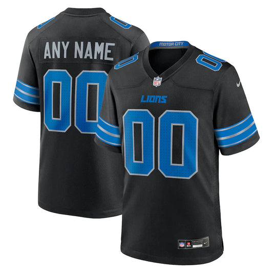 Detroit Lions Alternate Custom Game Jersey - Black -