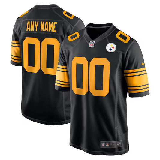 Pittsburgh Steelers Alternate Custom Game Jersey - Black -