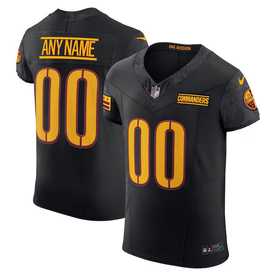 Washington Commanders Alternate Vapor F.U.S.E. Elite Custom Jersey - Black -
