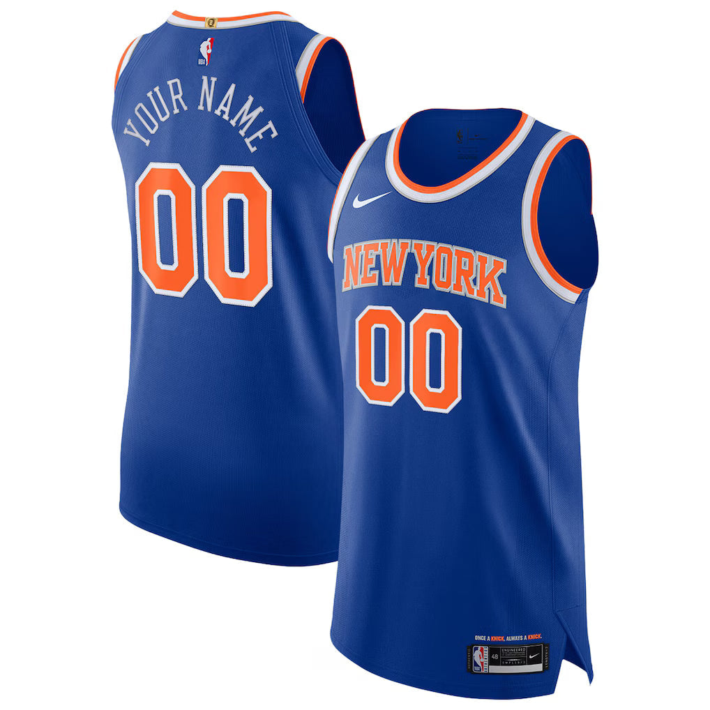 New York Knicks Authentic Custom Jersey - Icon Edition - Blue
