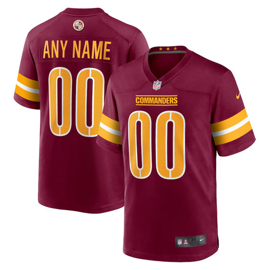 Washington Commanders Game Custom Player Jersey - Burgundy -
