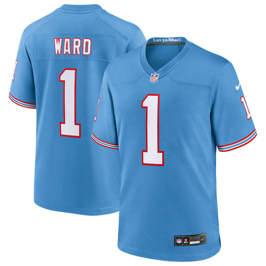 Cameron Ward Tennessee Titans 2025 Draft First Round Pick 2nd Alternate Game Jersey - Light Blue -