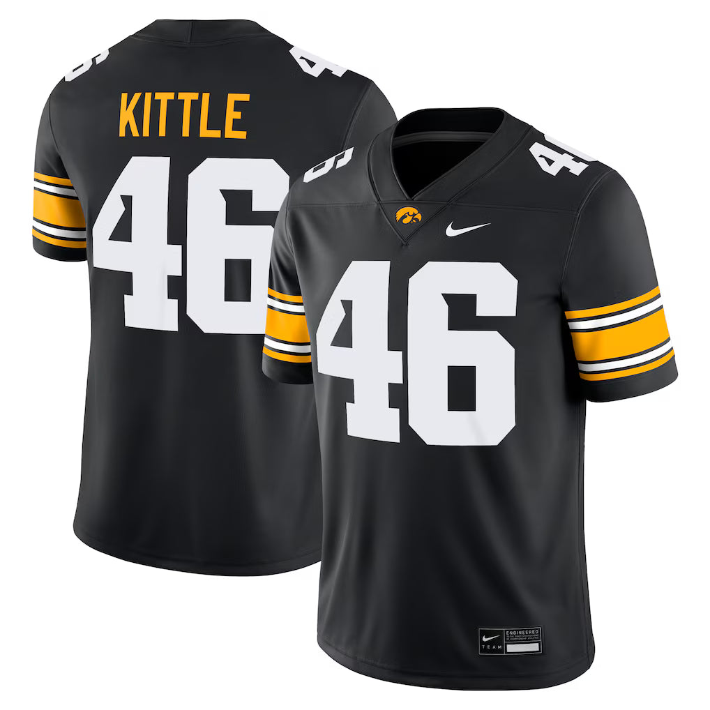George Kittle #46 Iowa Hawkeyes Alumni Player Game Jersey - Black -