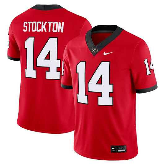 Gunner Stockton Georgia Bulldogs Home NIL Football Game Jersey - Red -