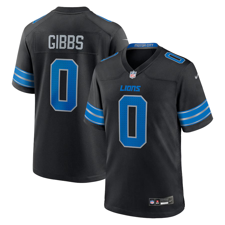 Jahmyr Gibbs Detroit Lions 2nd Alternate Game Player Jersey - Black -