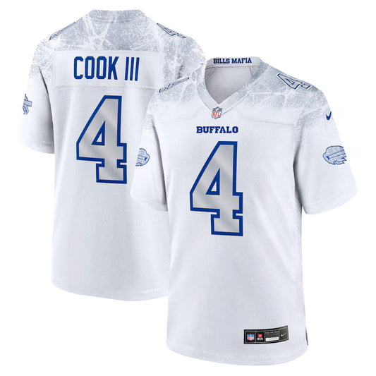 James Cook III Buffalo Bills 2025 Rivalries Collection Game Jersey - White -
