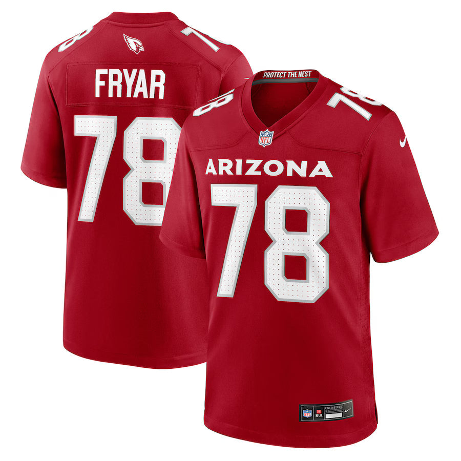 Josh Fryar Arizona Cardinals Team Game Jersey - Cardinal -