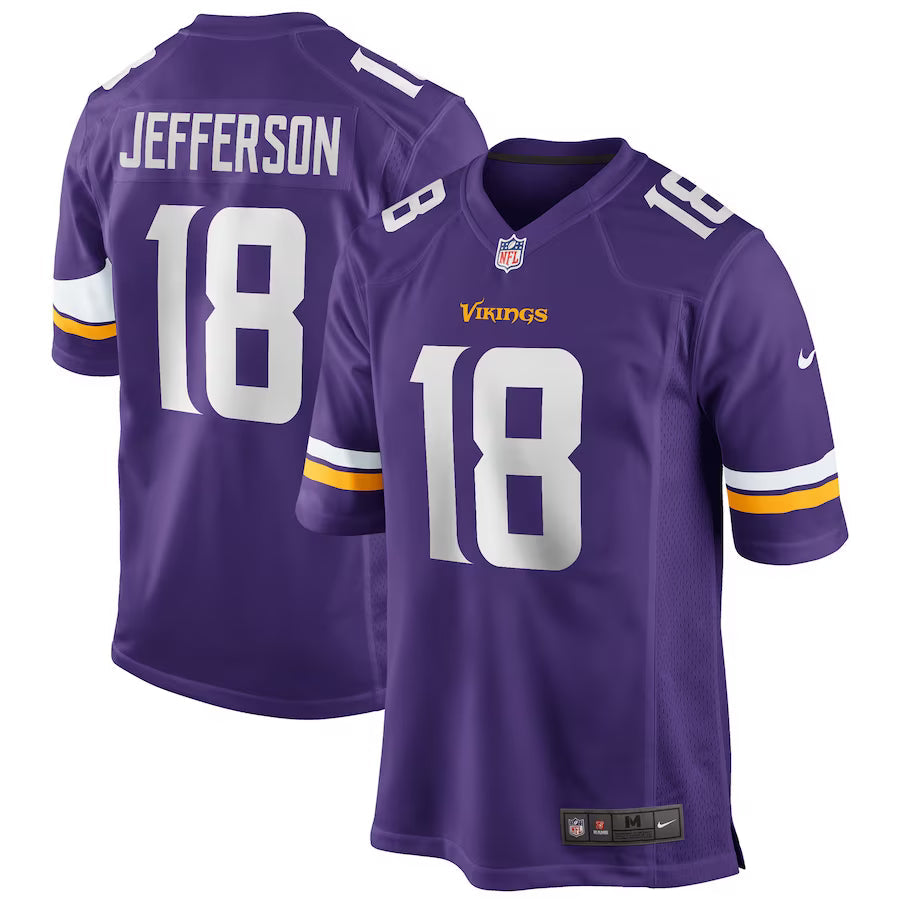 Justin Jefferson Minnesota Vikings Player Game Jersey - Purple -