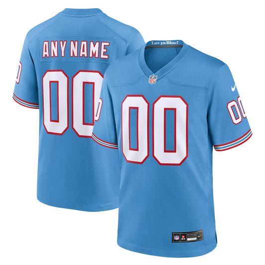 Tennessee Titans Oilers Throwback Custom Game Jersey - Light Blue -