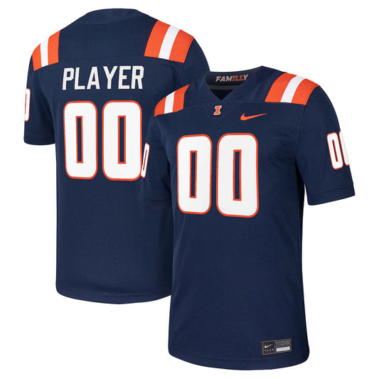 Illinois Fighting Illini Nike Pick-A-Player NIL Football Game Jersey - Navy -