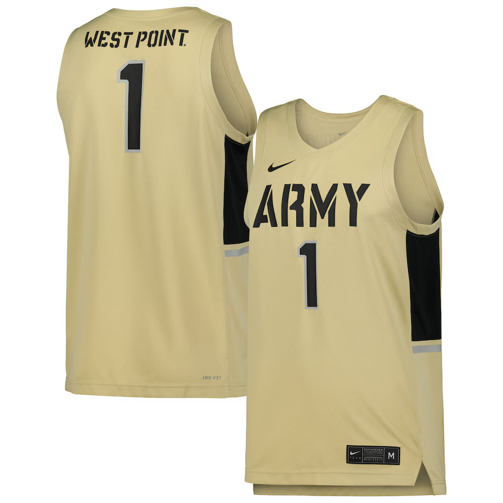 #1 Army Black Knights Team Basketball Jersey - Gold-