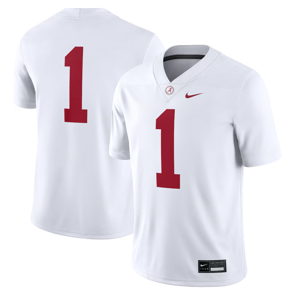 #1 Alabama Crimson Tide Game Jersey - White -