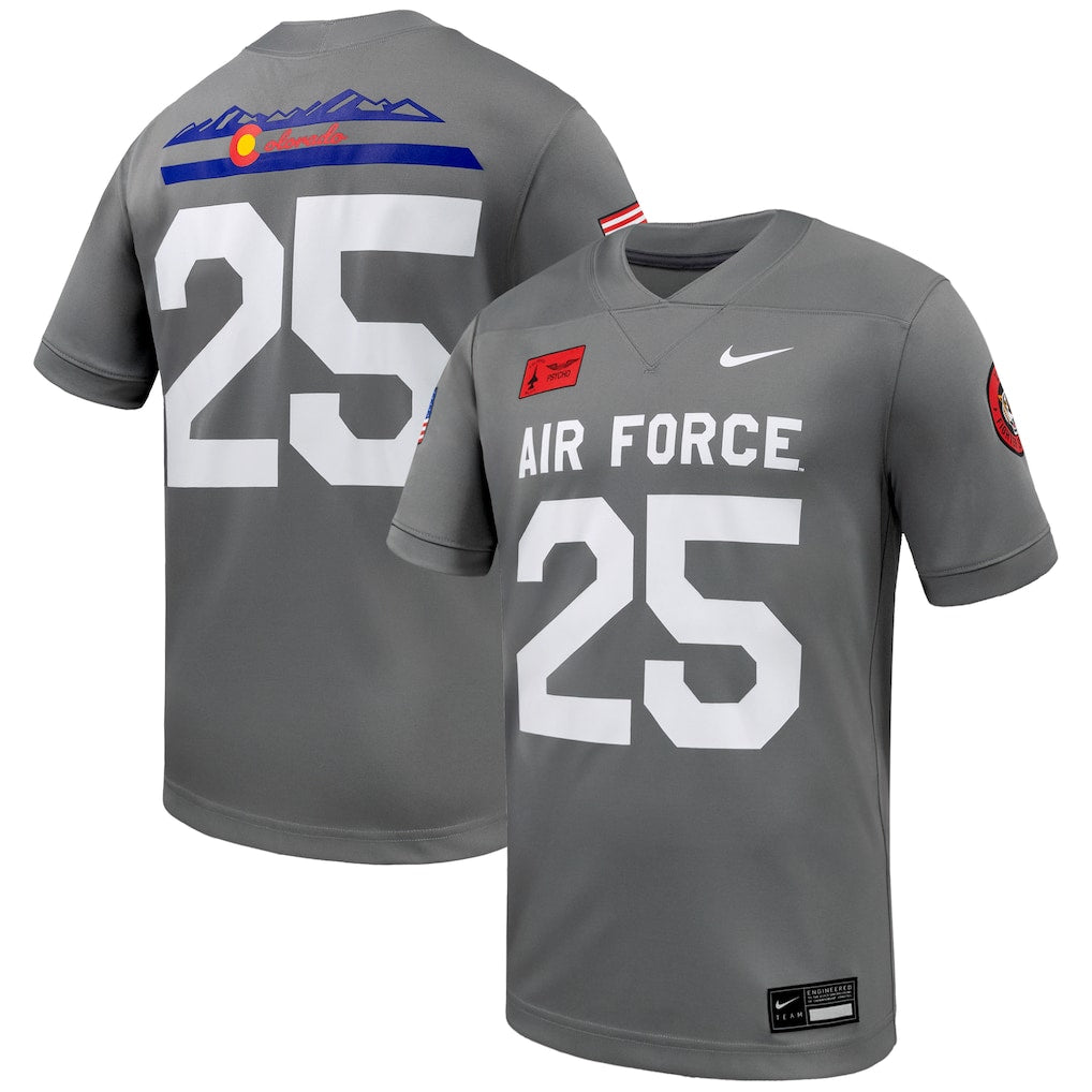 #25 Air Force Falcons APLS Fighting Falcon Collection Football Game Jersey - Gray -