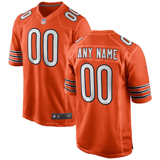 Chicago Bears Alternate Custom Game Jersey - Orange -