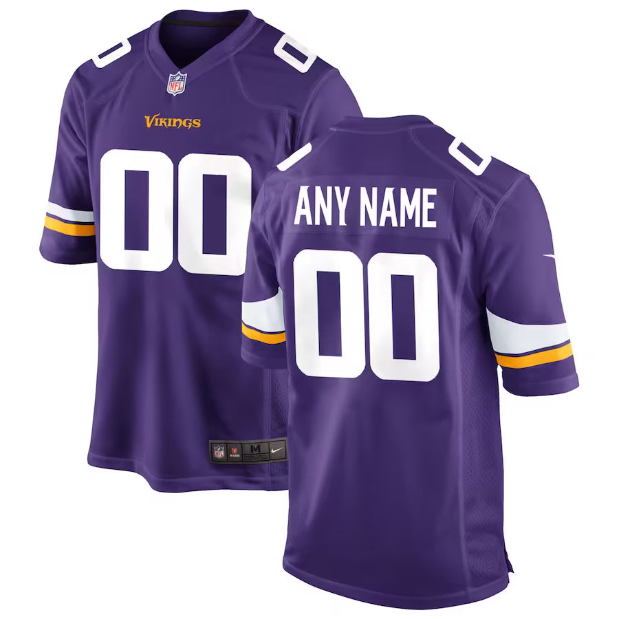 Minnesota Vikings Custom Game Jersey - Purple -
