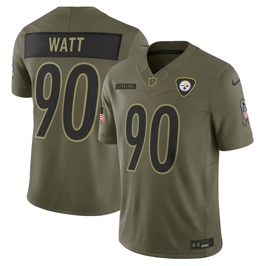 T.J. Watt Pittsburgh Steelers 2025 Salute to Service Limited Jersey - Olive -
