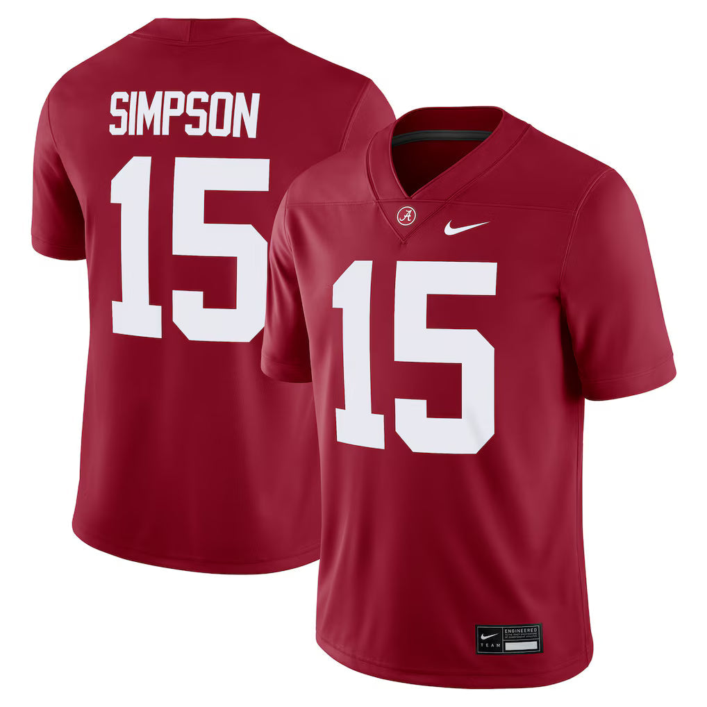 Ty Simpson Alabama Crimson Tide NIL Football Game Jersey - Crimson -